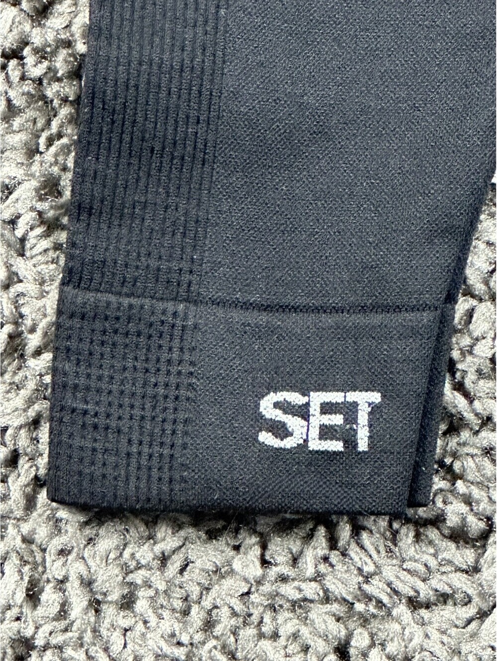 SET Active SculptFlex Leggings Black High Rise Ribbed Seamless Yoga Pants XS/S - Picture 3 of 8